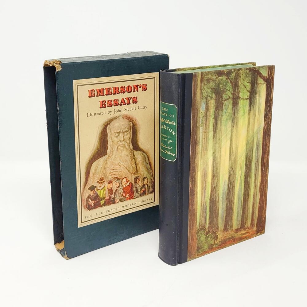 Emerson Essays 1944 Illustrated by John Steuart Curry w/ Slipcase